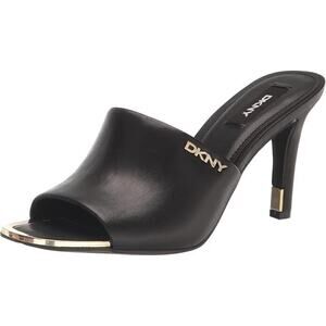 DKNY Womens Bronx Leather Open Toe Mules, Black Size 10M